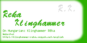reka klinghammer business card
