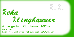 reka klinghammer business card